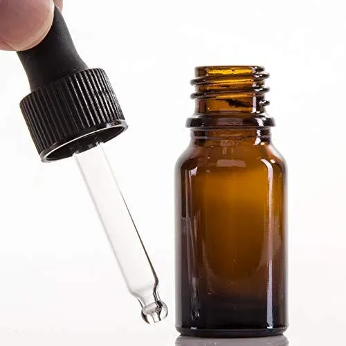 100ml Glass Dropper Bottle Amber Brown with Collar Pipette Lid