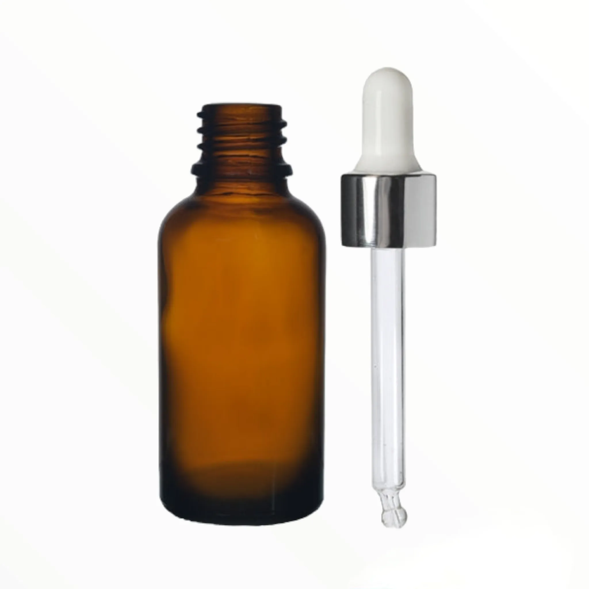 100ml Glass Dropper Bottle Amber Brown with Collar Pipette Lid
