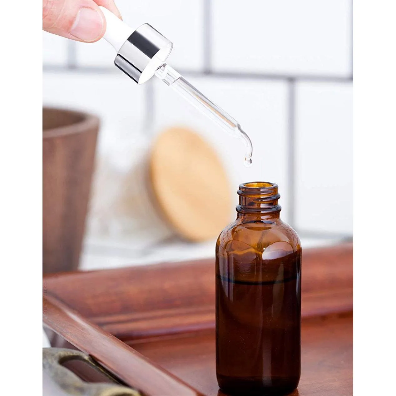 100ml Glass Dropper Bottle Amber Brown with Collar Pipette Lid