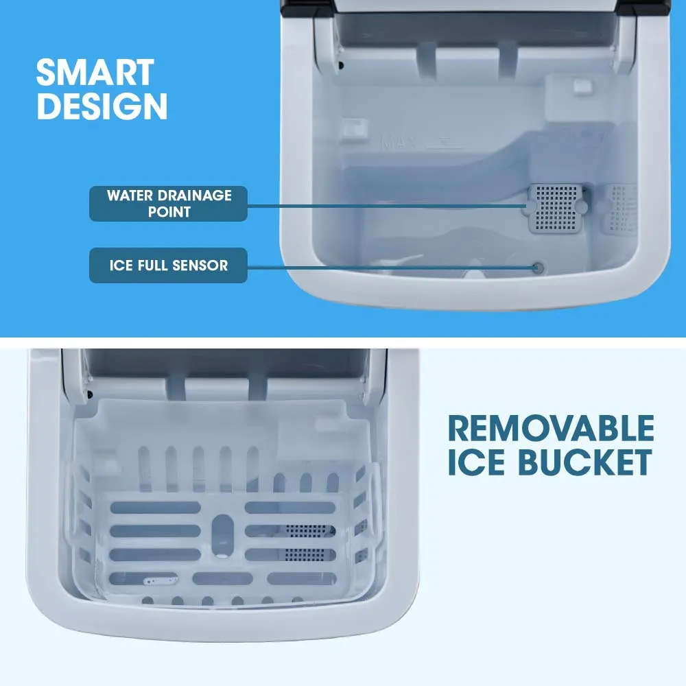 12kg Bullet Ice Maker, 2 Ice Sizes, 2L Tank, Portable, Polycool