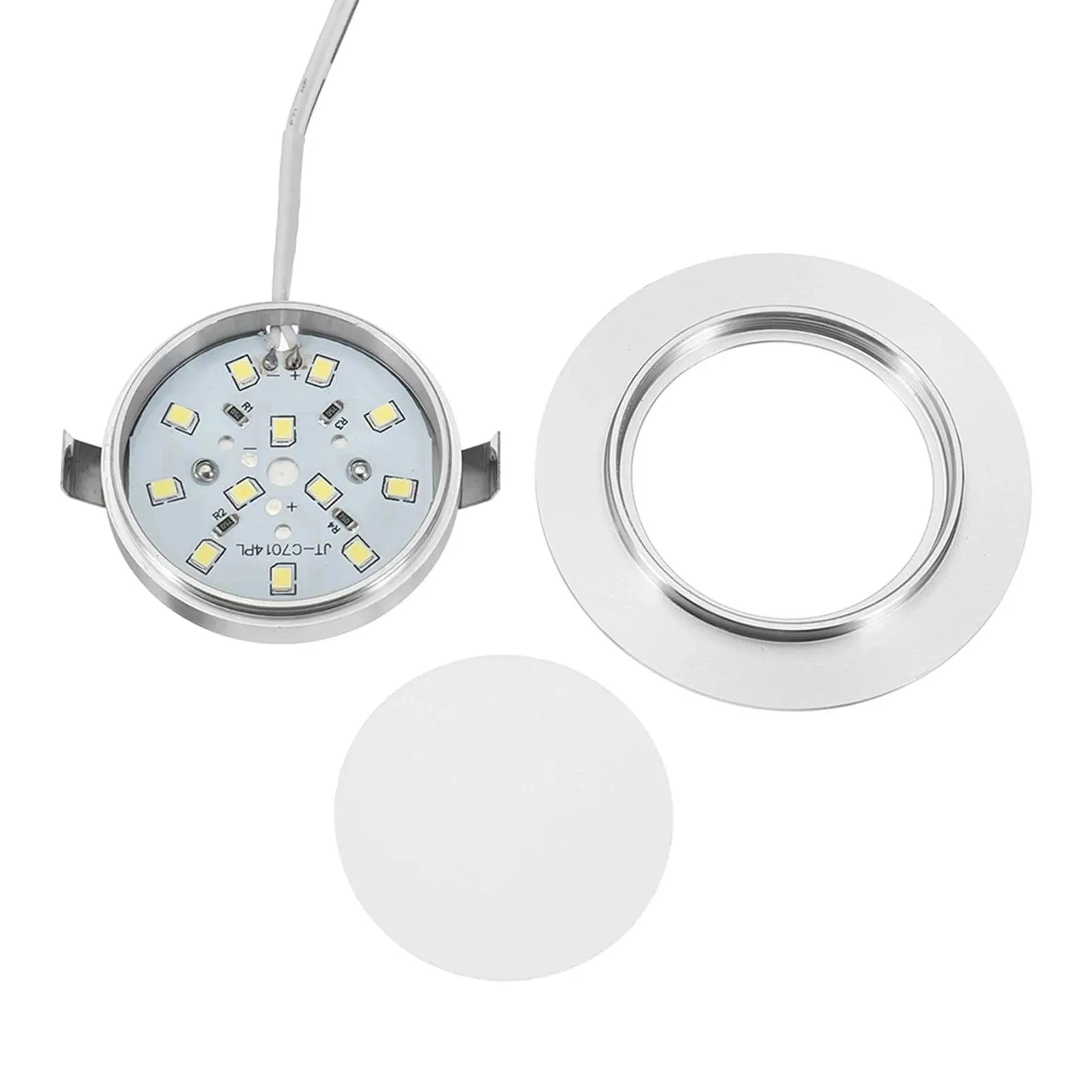 12LED RV Boat Recessed Ceiling Light 12V Led Lights Round Shape Ultra-Thin Camper Interior Lighting Small Downlight with Cable