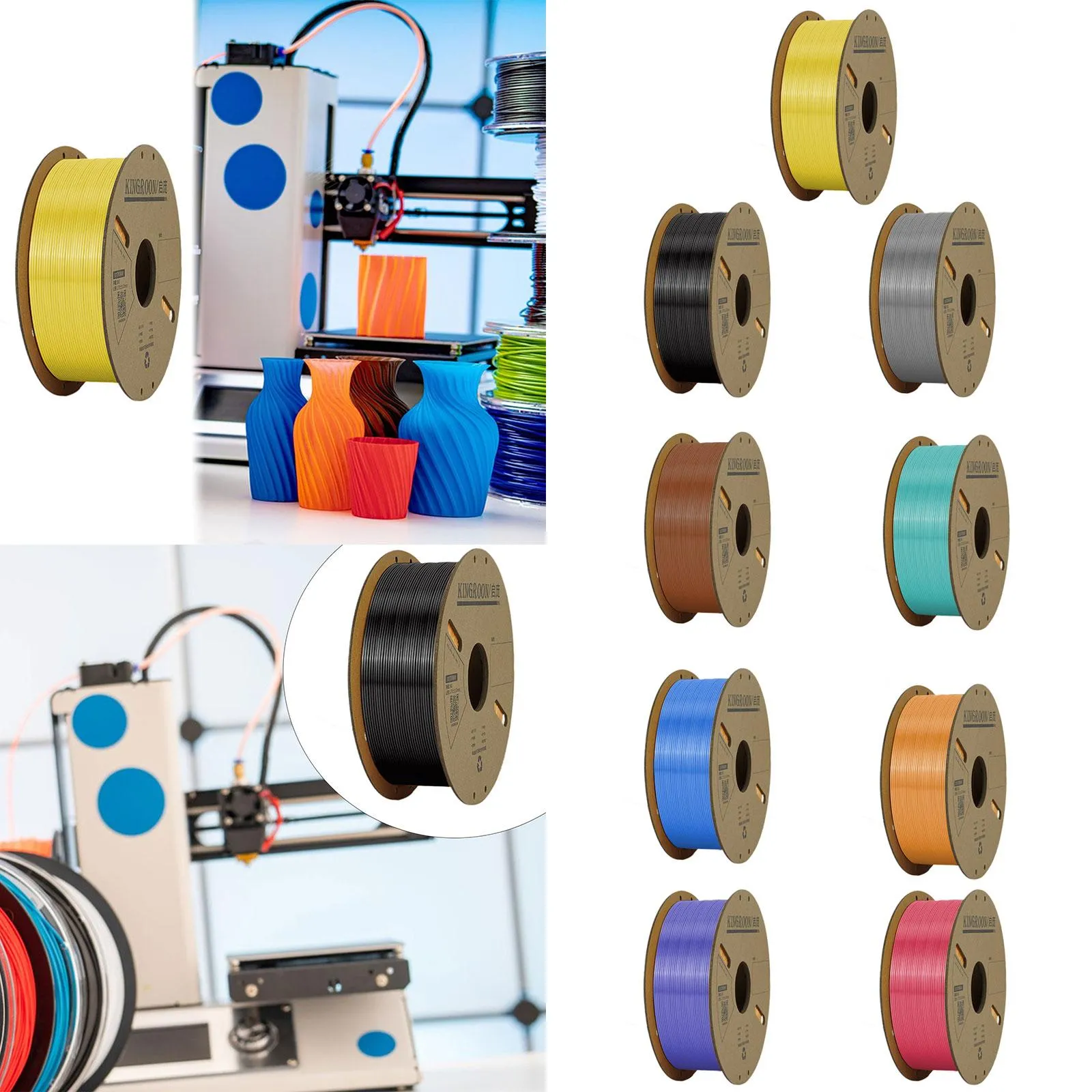 1.75mm Pla 3D Printers Filament Universal Accessories Neatly Wound Clog Free Yellow