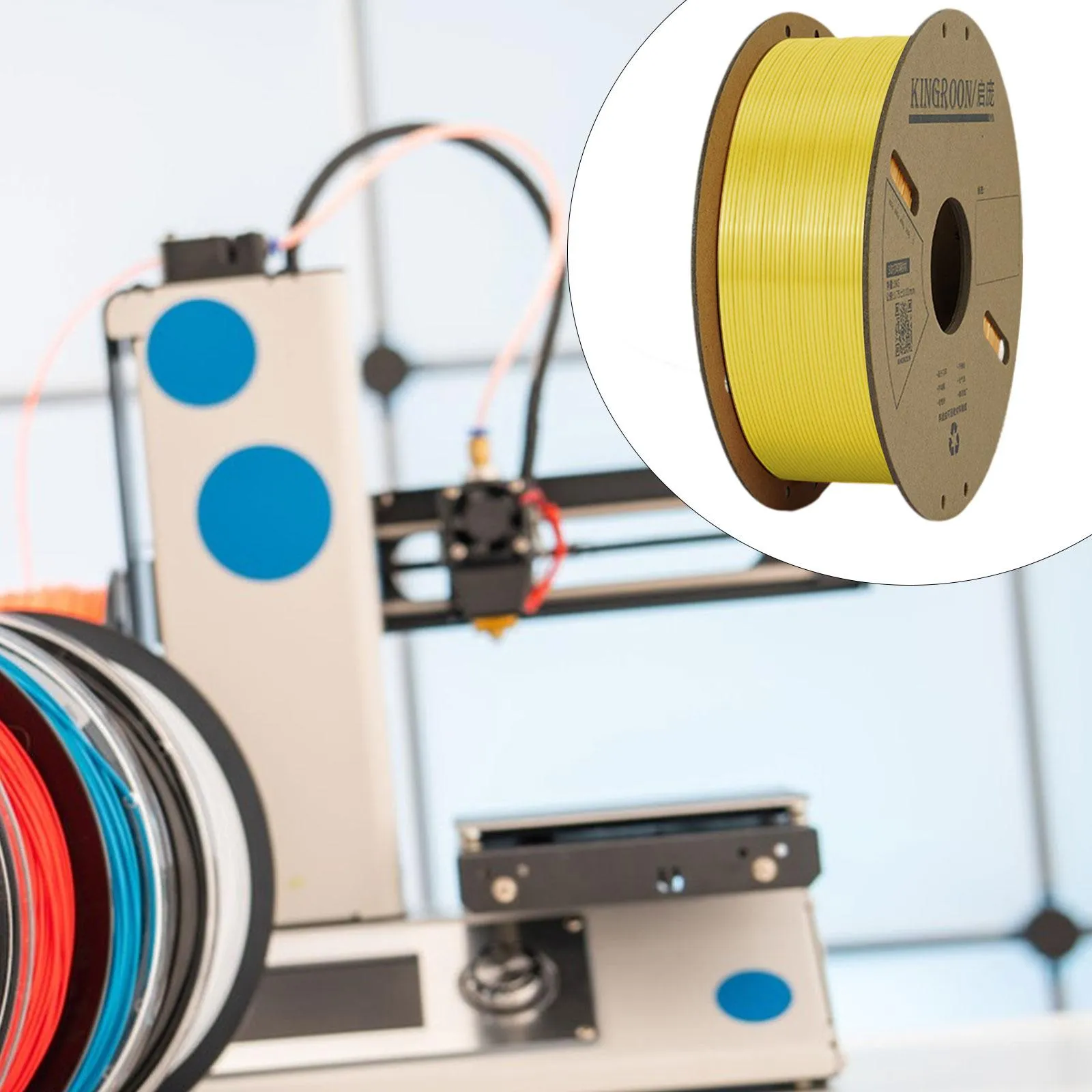 1.75mm Pla 3D Printers Filament Universal Accessories Neatly Wound Clog Free Yellow