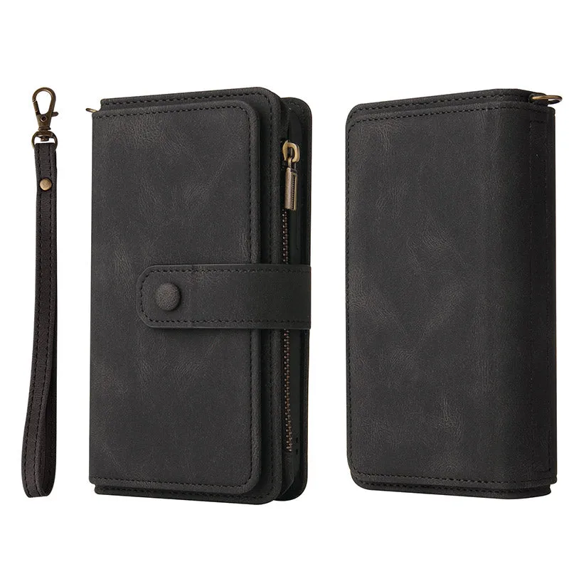 2-In-1 Wallet Case Cell Phone Case for Samsung Z Fold 3 4 Wristlet Zipper Card Holder