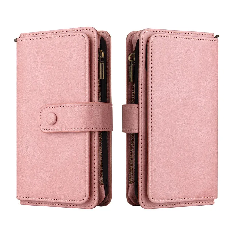 2-In-1 Wallet Case Cell Phone Case for Samsung Z Fold 3 4 Wristlet Zipper Card Holder
