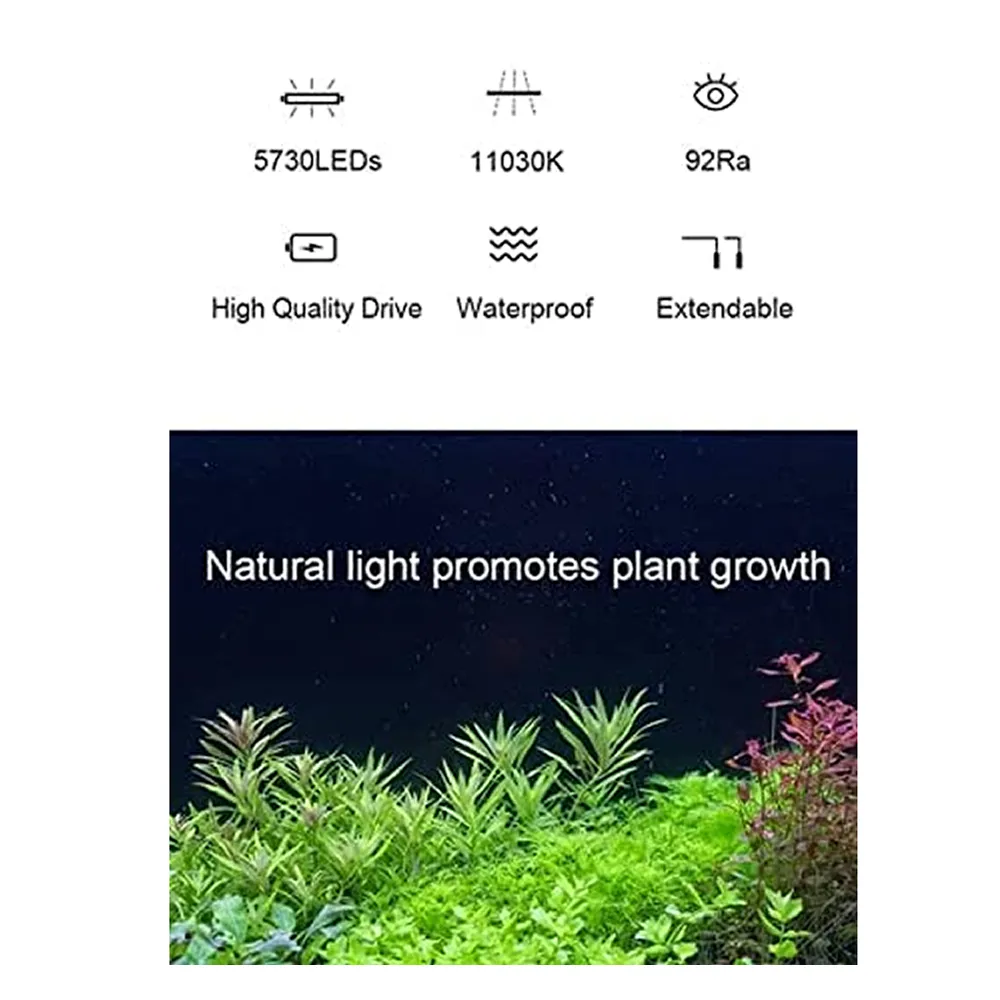 2 Mode 45-55Cm Extendable Led Aquarium Light