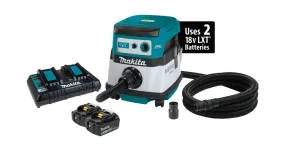 2021 Makita 36V (18V X2) LXT® Brushless 2.1 Gallon HEPA Filter Dry Dust Extractor Kit (5.0Ah) (XCV07PTX)