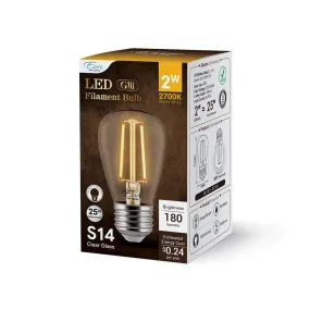 2W S14 Non-Dimmable Vintage LED Bulb - 320 Degree Beam - E26 Base - 180 Lm - 2700K Soft White