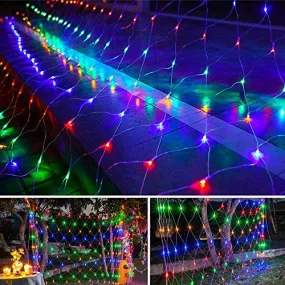 360 LEDs Christmas Net Lights - 12ft x 5ft - 8 Modes - Low Voltage Connectable Mesh Fairy String Lights - Multicolor