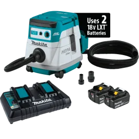 36V (18V X2) LXT Brushless 2.1 Gallon HEPA Filter Dry Dust Extractor Kit (5.0Ah)