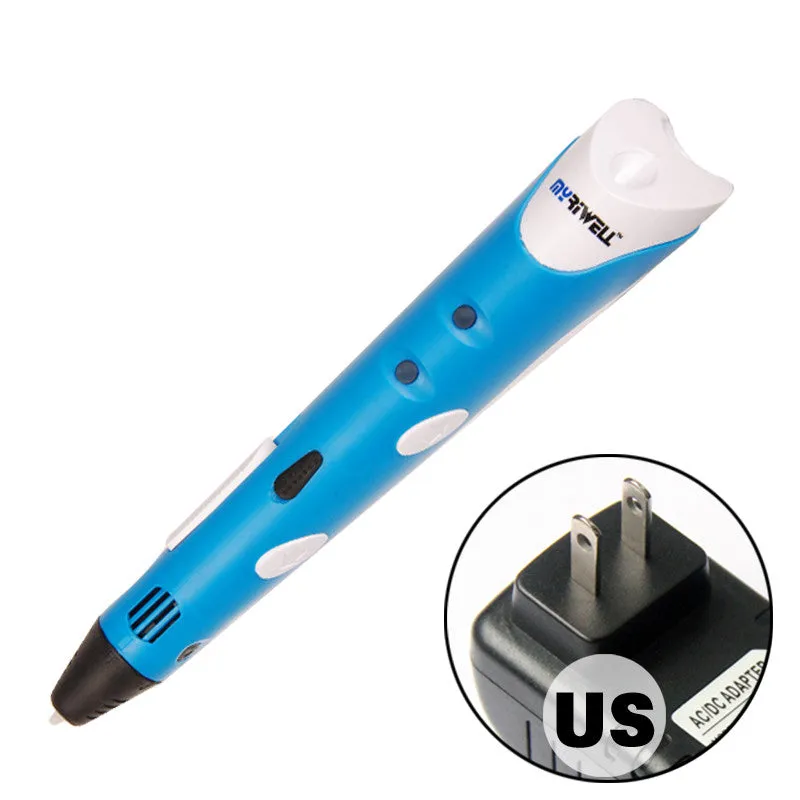 3D Printing Pen1.75mm ABS/PLA Smart 3D Pen Drawing Pen Free Filament Adapter Creative Gift For Kids Design Painting