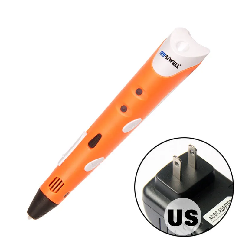 3D Printing Pen1.75mm ABS/PLA Smart 3D Pen Drawing Pen Free Filament Adapter Creative Gift For Kids Design Painting