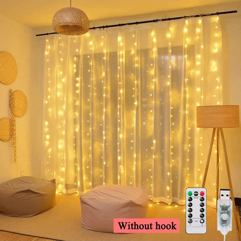 3m 100 200 300 LED Curtain String Light Garland