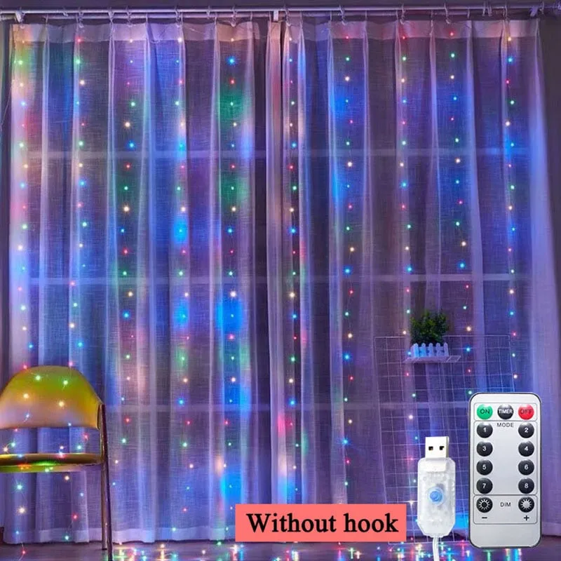 3m 100 200 300 LED Curtain String Light Garland