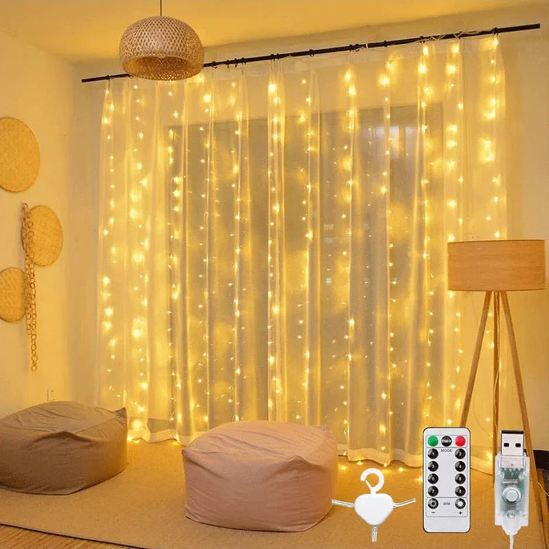 3m 100 200 300 LED Curtain String Light Garland