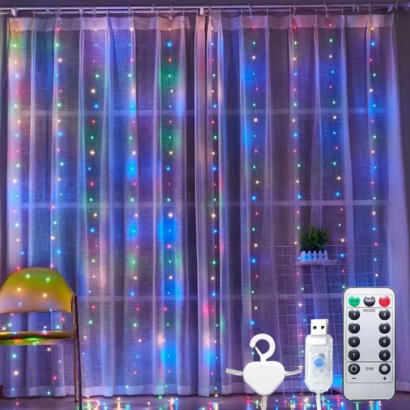 3m 100 200 300 LED Curtain String Light Garland