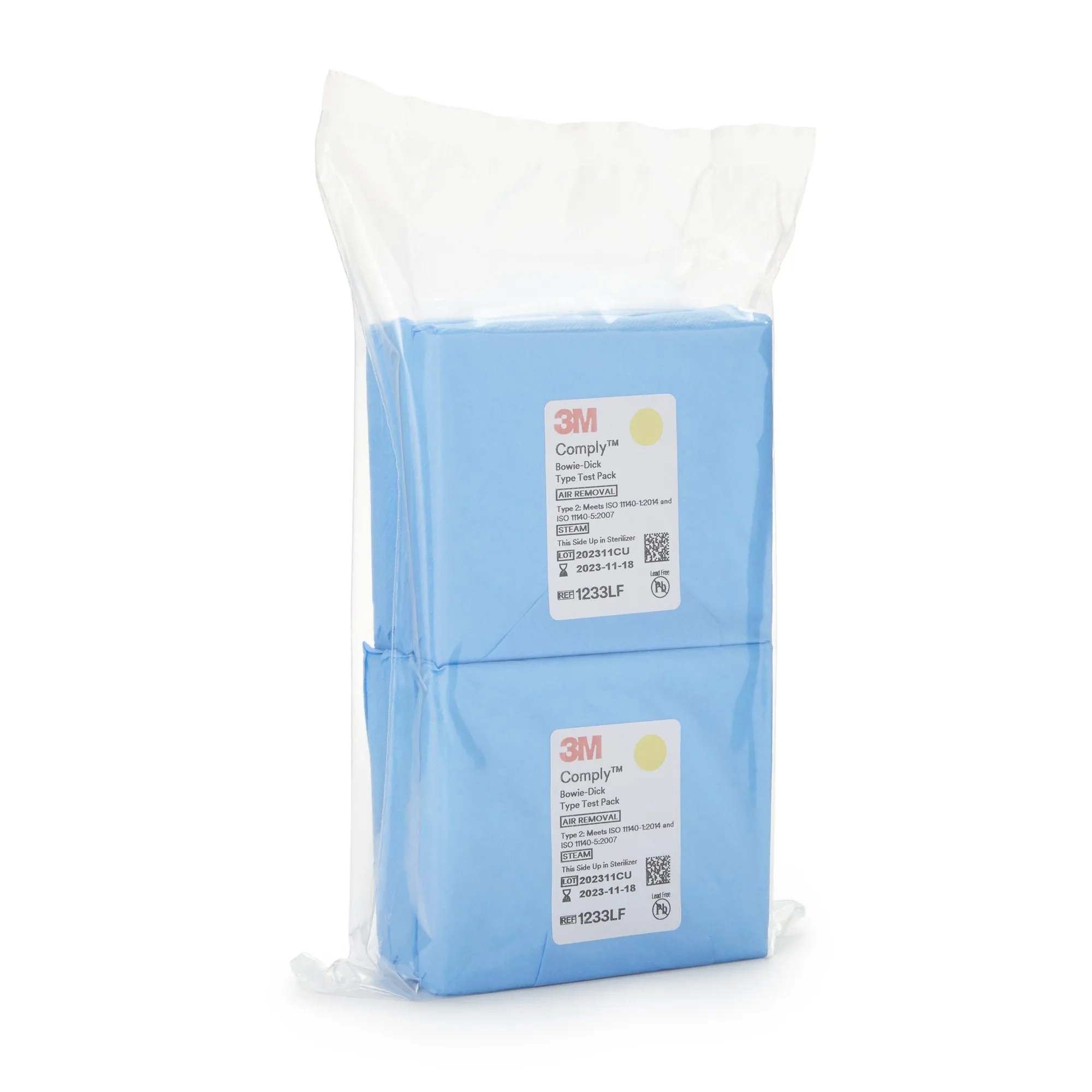 3M Comply Sterilization Bowie-Dick Test Pack, Type 2, Steam, 270° to 273°F, Disposable, Lead-Free