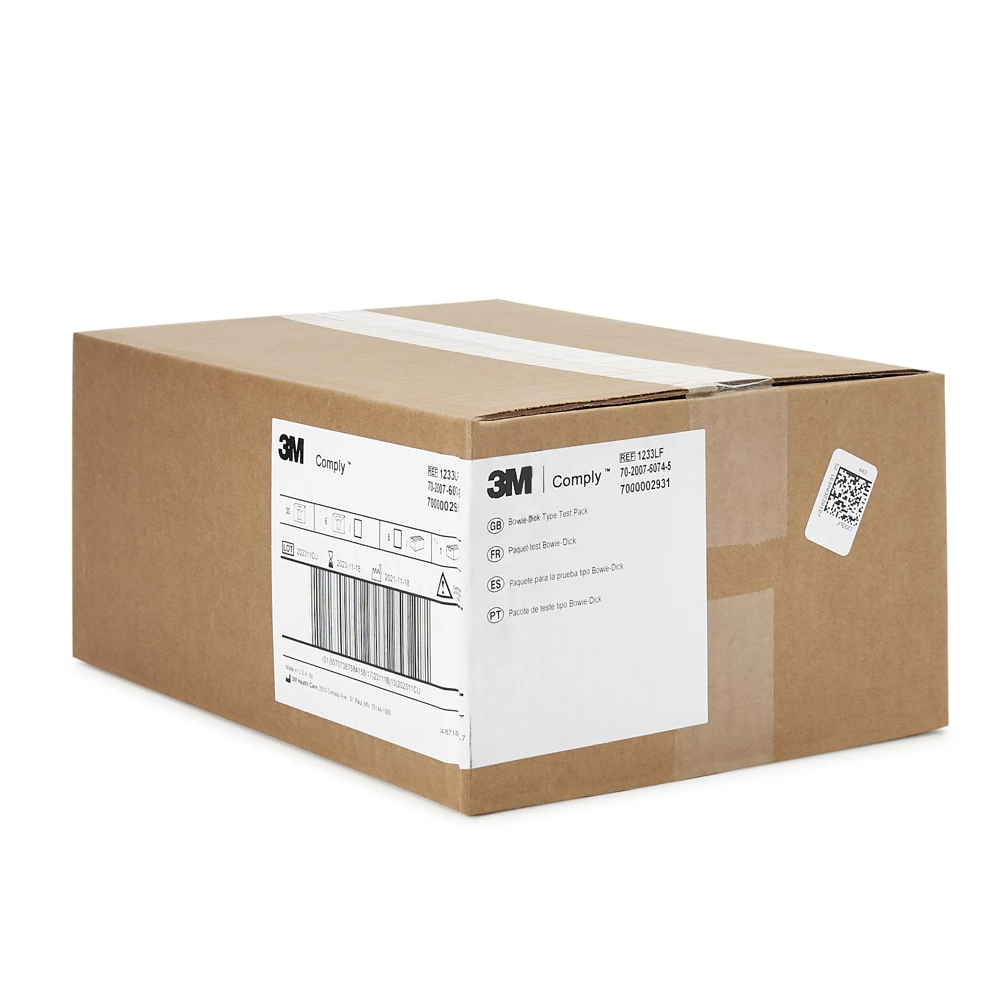 3M Comply Sterilization Bowie-Dick Test Pack, Type 2, Steam, 270° to 273°F, Disposable, Lead-Free