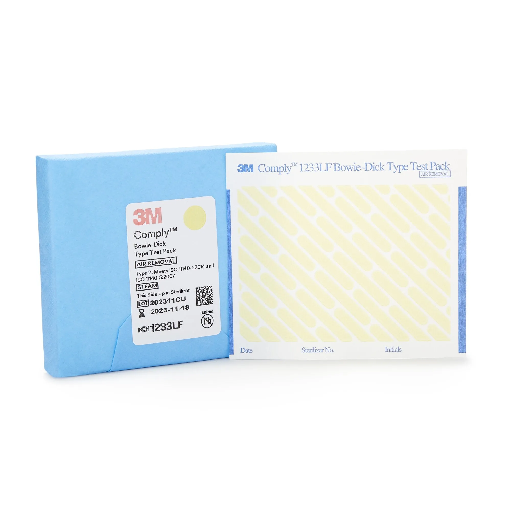 3M Comply Sterilization Bowie-Dick Test Pack, Type 2, Steam, 270° to 273°F, Disposable, Lead-Free