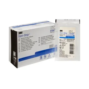 3M Steri-Strip Skin Closure Strips, Non-Woven, 1/2 inch X 4 inch, Reinforced Strip, White, 1 Case of 200