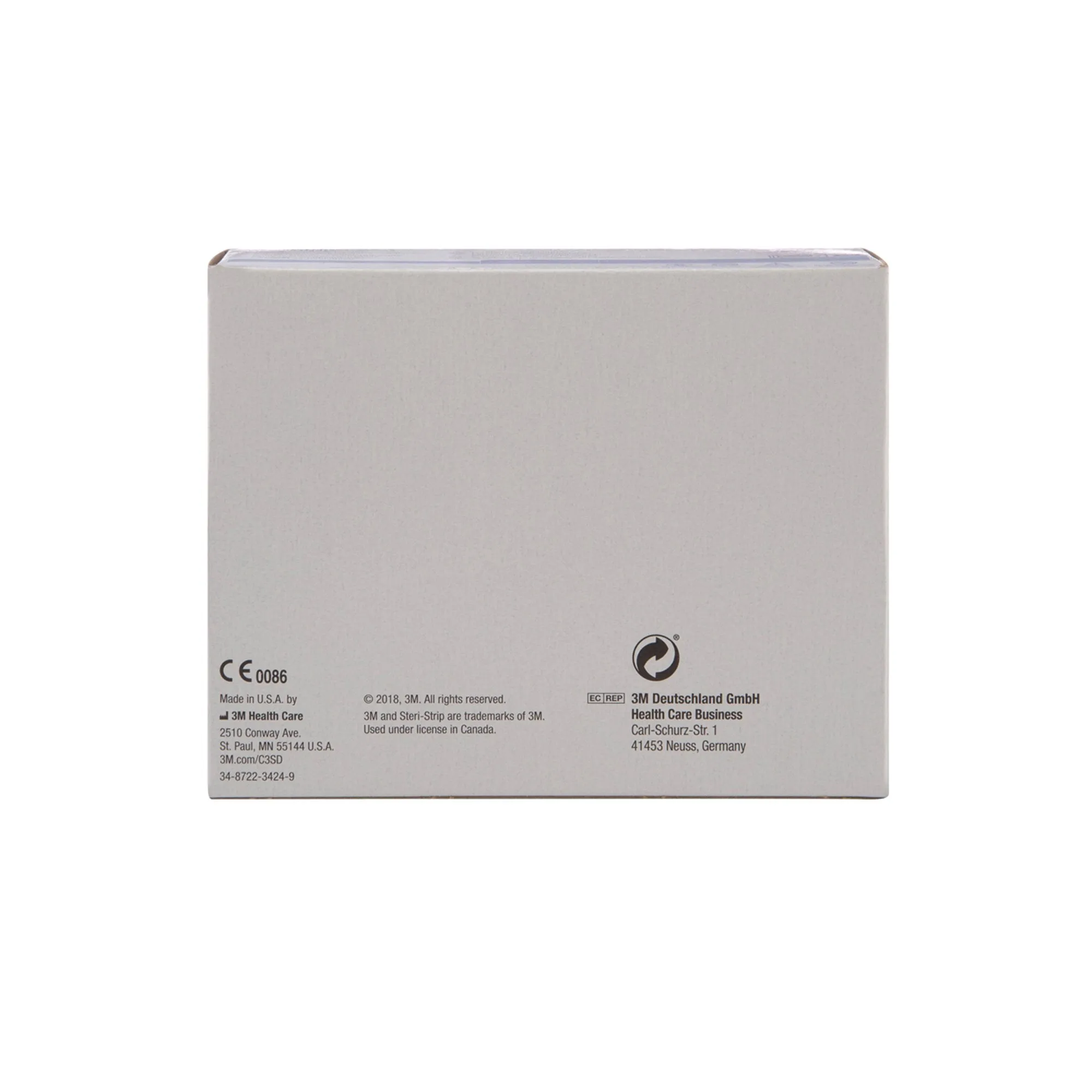 3M Steri-Strip Skin Closure Strips, Non-Woven, 1/2 inch X 4 inch, Reinforced Strip, White, 1 Case of 200