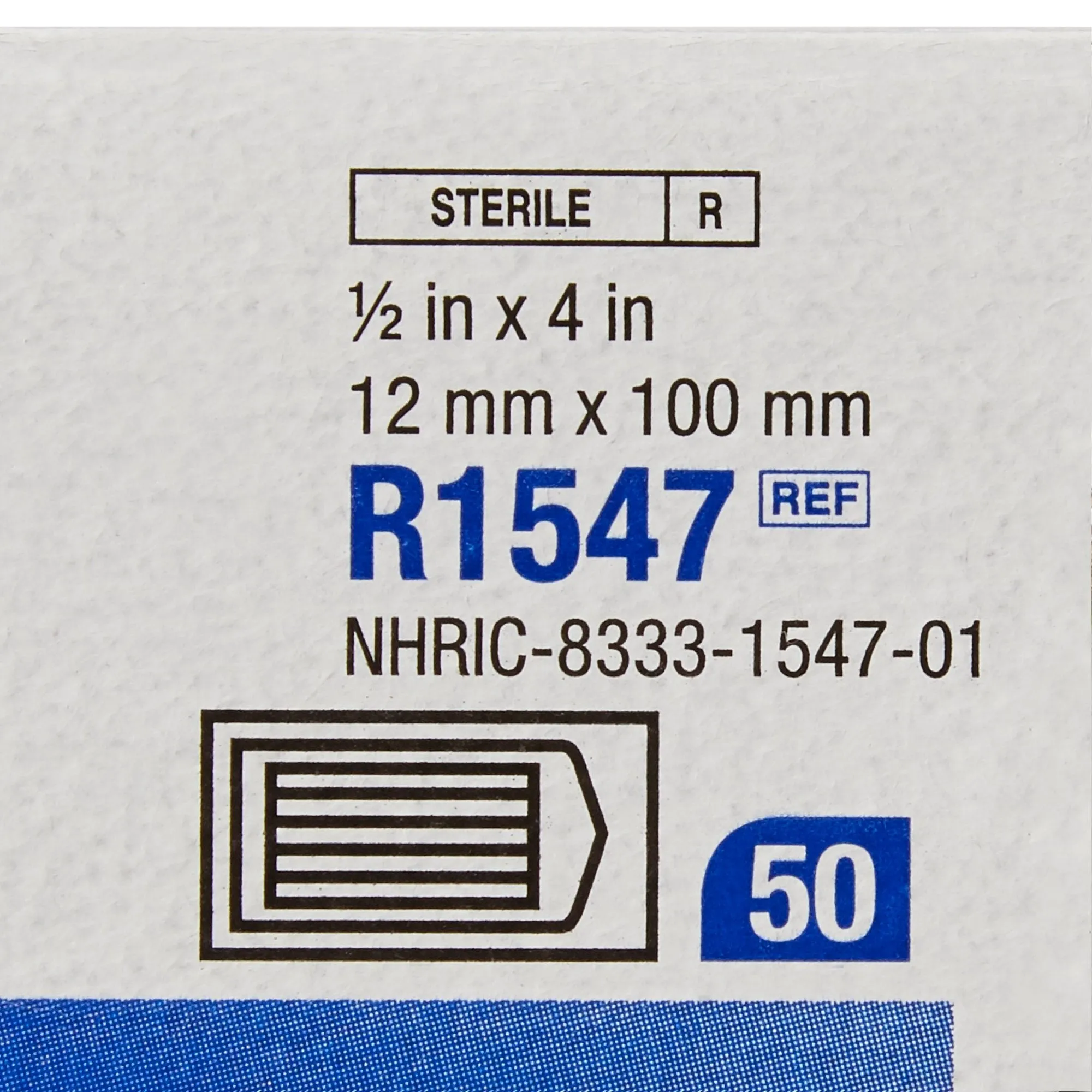 3M Steri-Strip Skin Closure Strips, Non-Woven, 1/2 inch X 4 inch, Reinforced Strip, White, 1 Case of 200