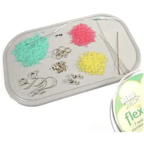 5.5" x 3.25" Small Gray Sticky Bead and Embellishment Mat