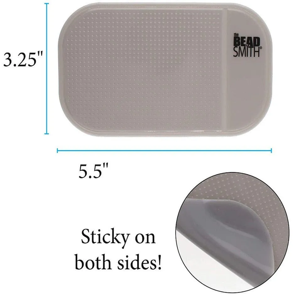 5.5" x 3.25" Small Gray Sticky Bead and Embellishment Mat