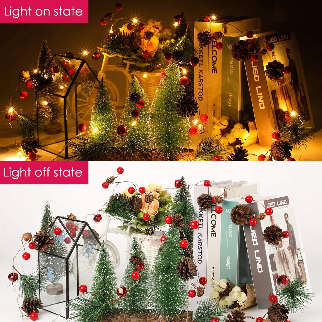 6.5Ft. 20 LED Christmas Garland with Lights