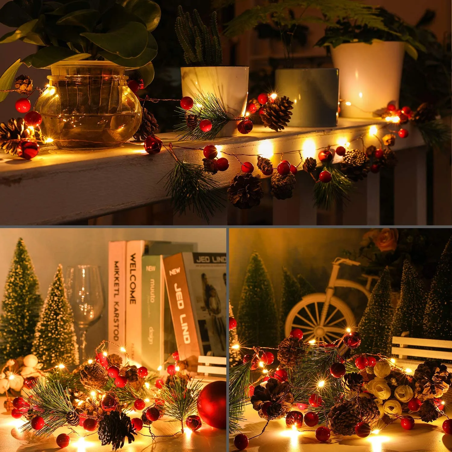 6.5Ft. 20 LED Christmas Garland with Lights