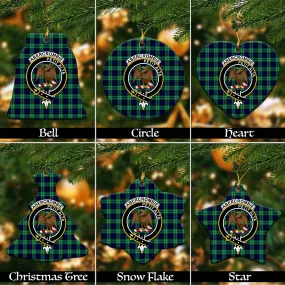 Abercrombie Tartan Christmas Ceramic Ornaments with Family Crest