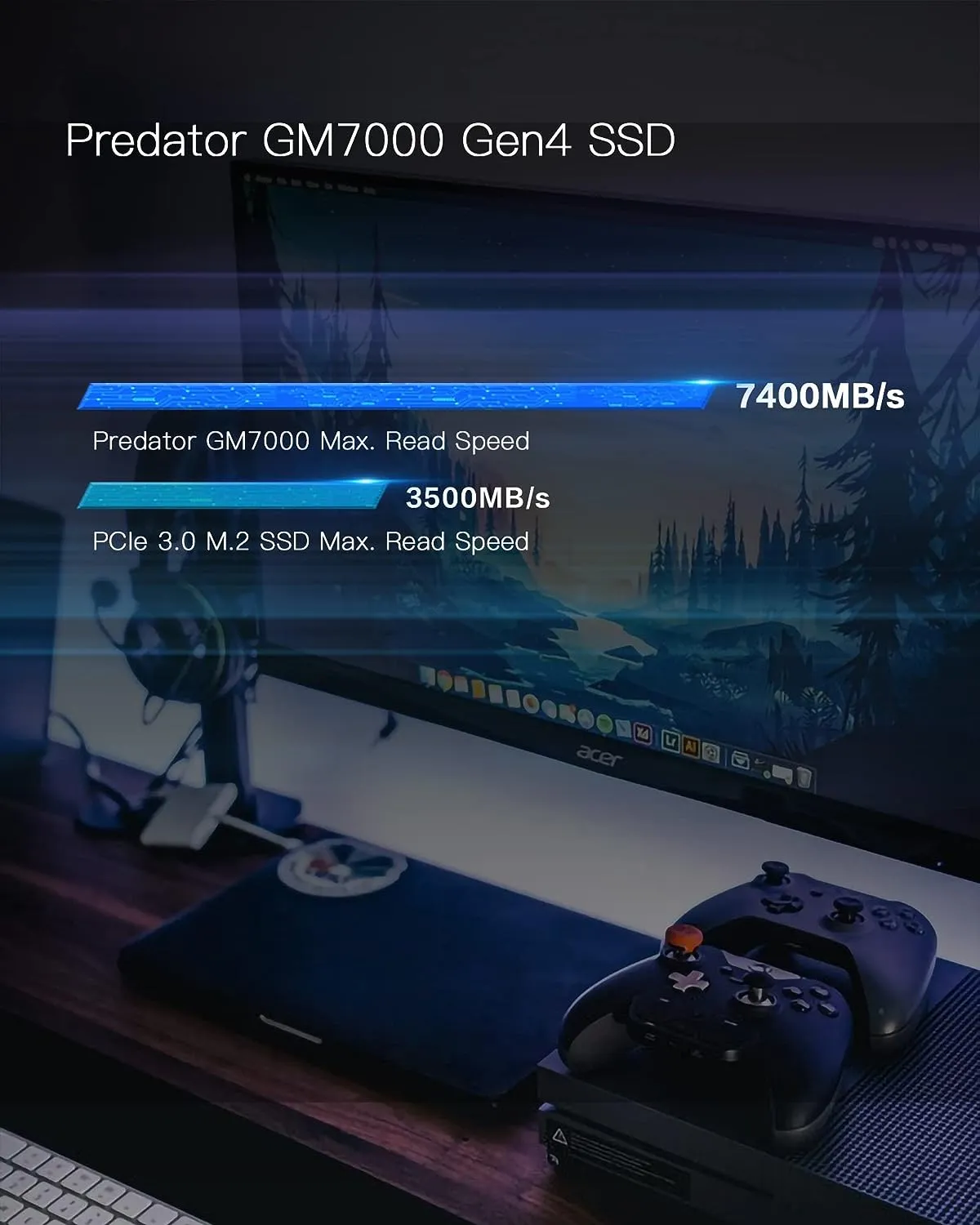 Acer 2TB Predator GM7000 HD-AGM702T M.2 2280 PCIe Gen4 x4 SSD 送原廠Heatsink