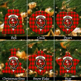 Adair Tartan Christmas Ceramic Ornaments with Family Crest