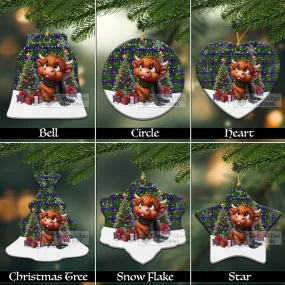 Adam Tartan Christmas Ceramic Ornament with Adorable Highland Coo