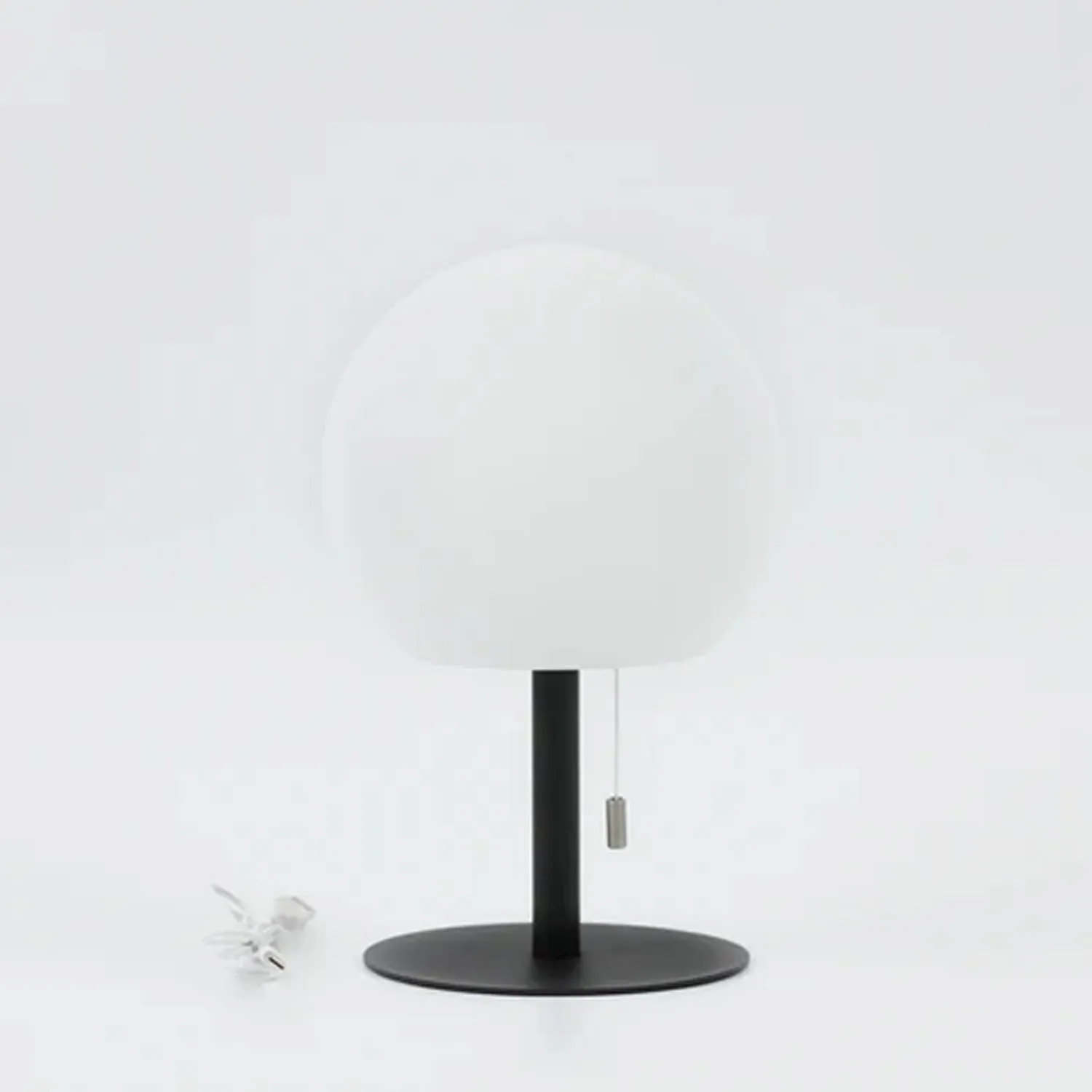 Adeline Radiant Sphere, Metal LED Table Lamp - Black, White PE Plastic Shade, 310mm High, PL0237