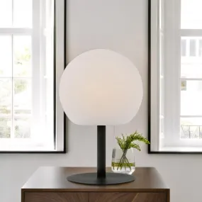 Adeline Radiant Sphere, Metal LED Table Lamp - Black, White PE Plastic Shade, 310mm High, PL0237