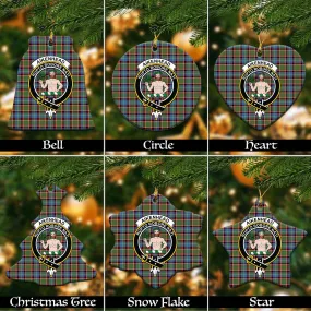 Aikenhead Tartan Christmas Ceramic Ornaments with Family Crest