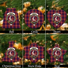 Ainslie Tartan Christmas Ceramic Ornaments with Family Crest