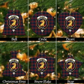 Allison Red Tartan Christmas Ceramic Ornaments with Family Crest