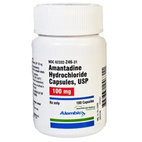 Amantadine Hydrochloride 100 mg Capsules by Alembic Pharmaceuticals 100 Count (Rx)