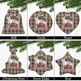 Anderson Dress Tartan Christmas Ceramic Ornaments with Scottish Gnome Playing Bagpipes