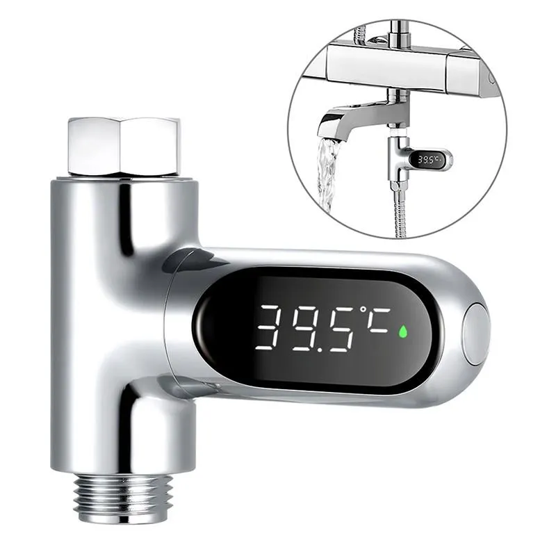 Angel Decoration LED Display Home Water Shower Thermometer Flow Water Temperture Monitor LED Display Shower Thermometers For Baby Bath Kids Water