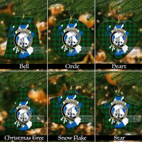 Anstruther Tartan Christmas Ornament with Family Crest and Scotland Map