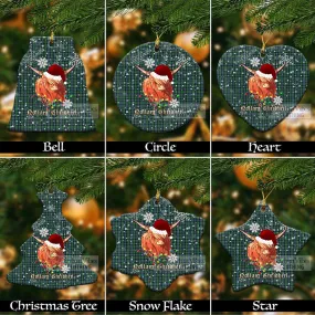 Arbuthnot Clan Tartan Ornament with Christmas Twinkle Highland Cattle