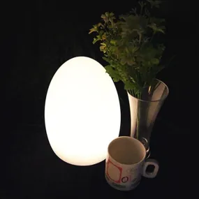Aria Radiant Egg, UV-Resistant Plastic LED Table Lamp - White, 210mm High, PL0173