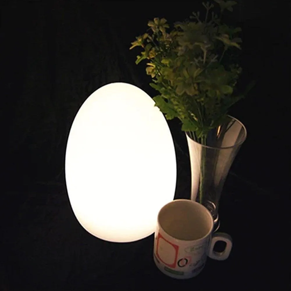 Aria Radiant Egg, UV-Resistant Plastic LED Table Lamp - White, 210mm High, PL0173
