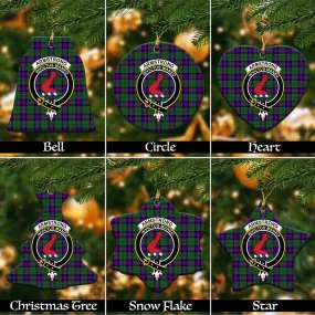 Armstrong Modern Tartan Christmas Ceramic Ornaments with Family Crest
