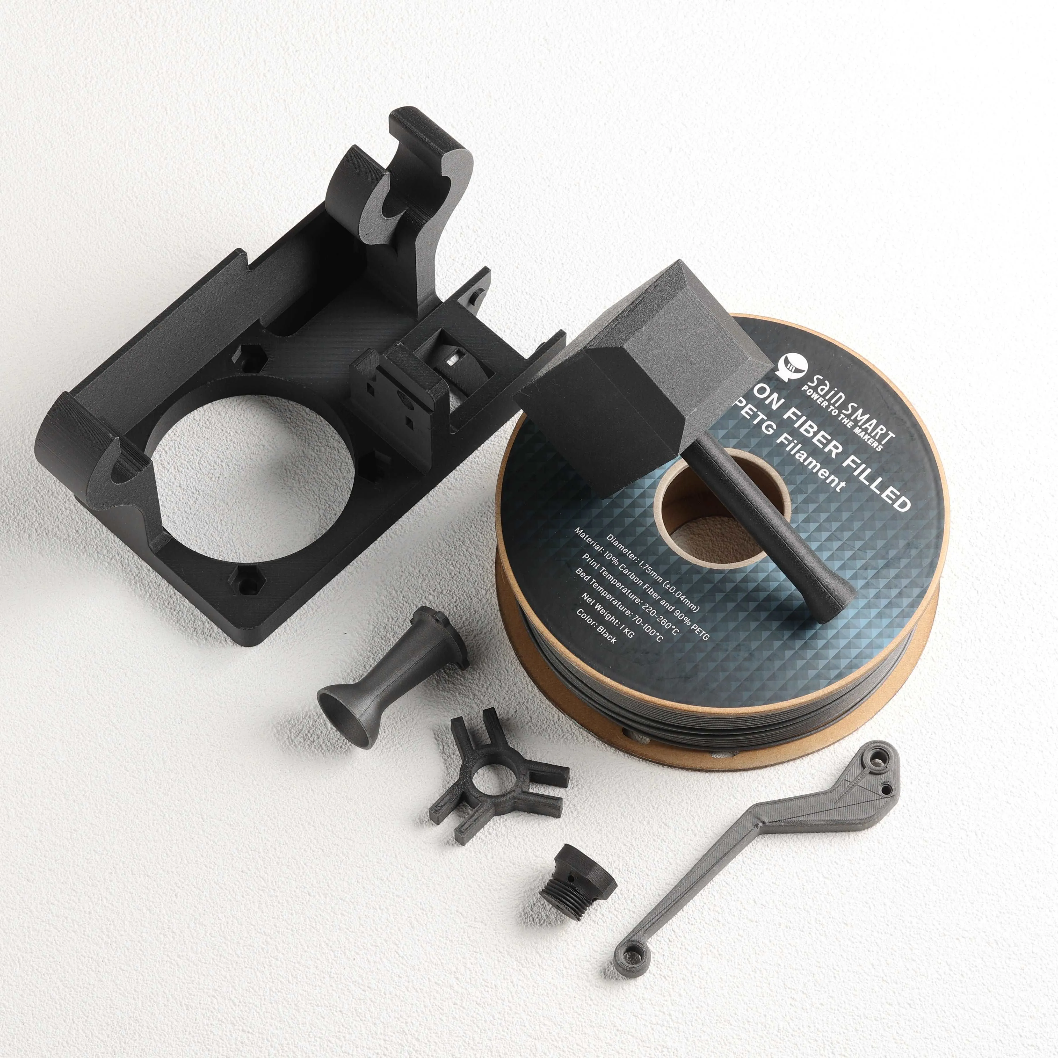 Black, Bronze Carbon Fiber PETG Filament, 1.75mm, Accuracy  /-0.04mm 1KG (2.2lbs)