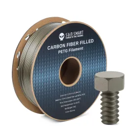 Black, Bronze Carbon Fiber PETG Filament, 1.75mm, Accuracy  /-0.04mm 1KG (2.2lbs)