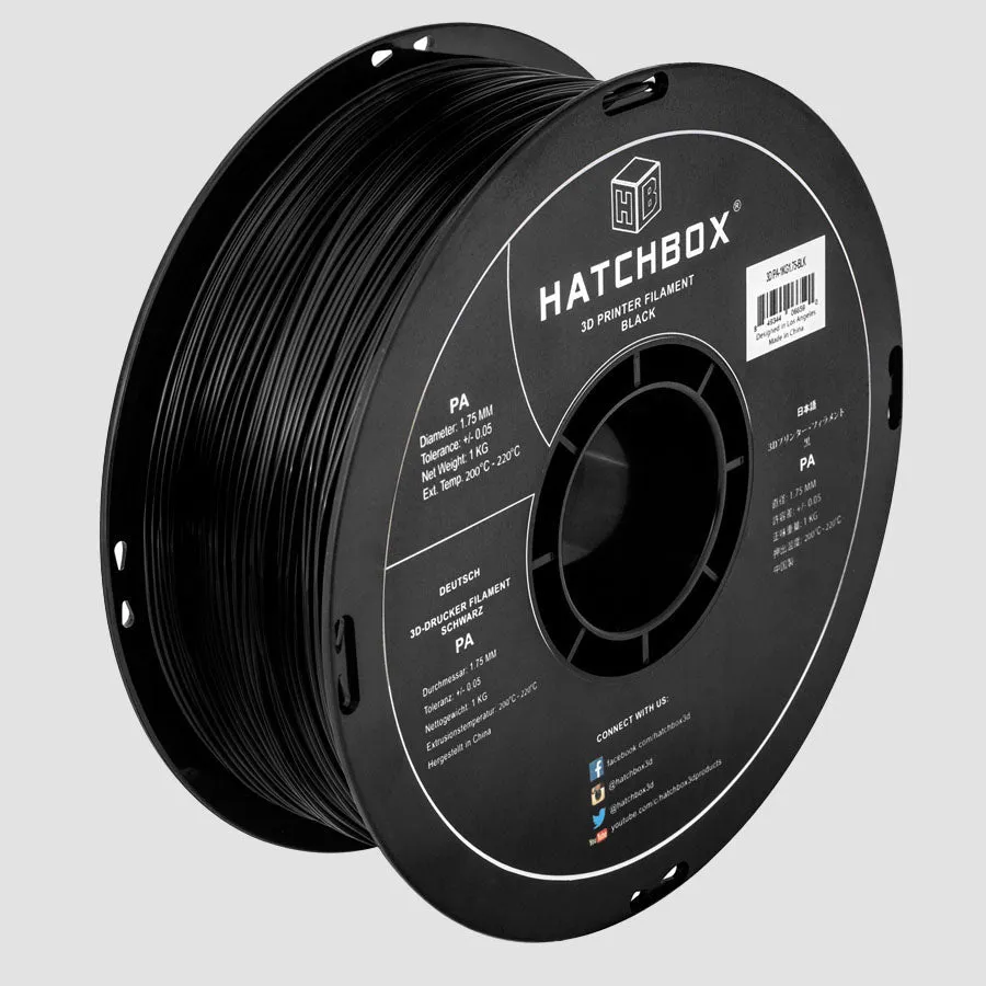 BLACK PA FILAMENT - 1.75MM, 1KG SPOOL